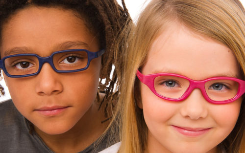 Children wearing miraflex frames